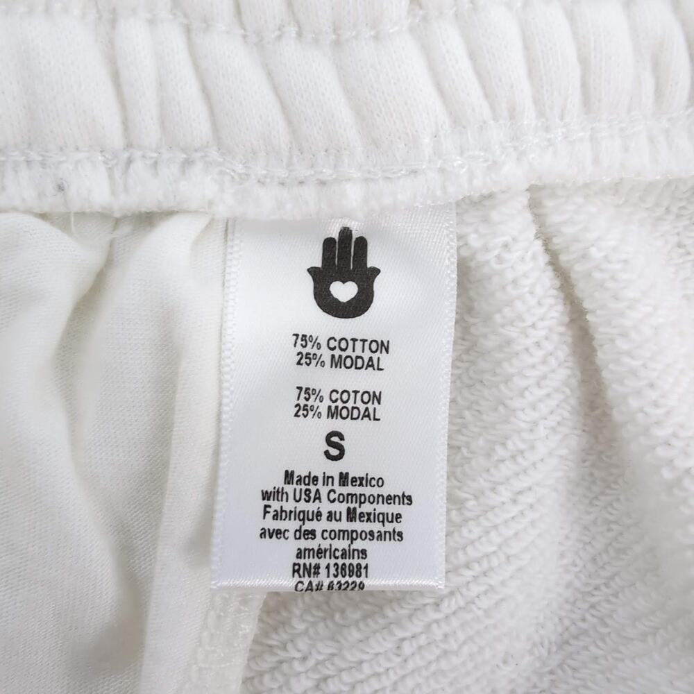 Spiritual Gangster White Cotton Lounge Sadie Terry NWT Shorts w Pockets - Size S - Picture 5 of 13